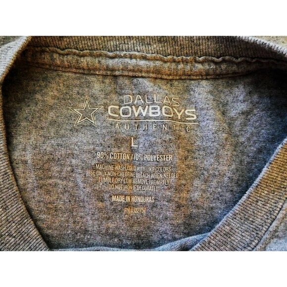 Dallas Cowboys Tee Shirt L Gray NFL Football Short Sleeve Cotton Polyester - Picture 6 of 6